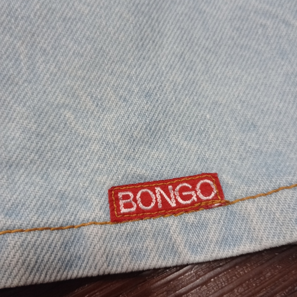 Bongo Vintage 90s Y2K Denim Mini Dress Light Wash - Picture 4 of 12